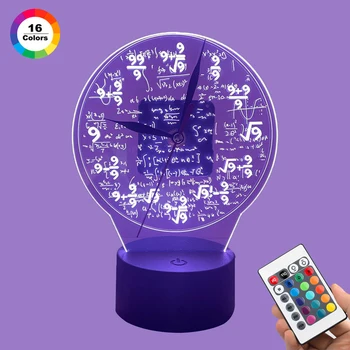 Математическая формула Настольные СВЕТОДИОДНЫЕ настольные часы 3D Подарочная Прикроватная лампа Larm Clocks для декора спальни Ночник с 7 цветными сенсорами