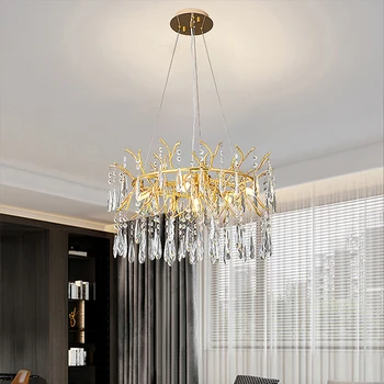 Французские роскошные светодиодные хрустальные люстры, современный медный потолочный подвесной светильник lustre для гостиной, столовой, подвесных светильников