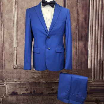 Королевский синий свадебный костюм жениха для мужчин, приталенный деловой повседневный пиджак Somking, 2 предмета, официальное светское мужское платье на весну и осень
